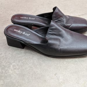 Wesley & Co Black Mules Size 7.5